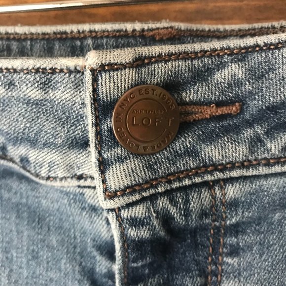 #1 LOFT 5-Pocket Medium Wash Curvy High Waist Skinny Ankle Jeans Size 16 - Picture 4 of 10
